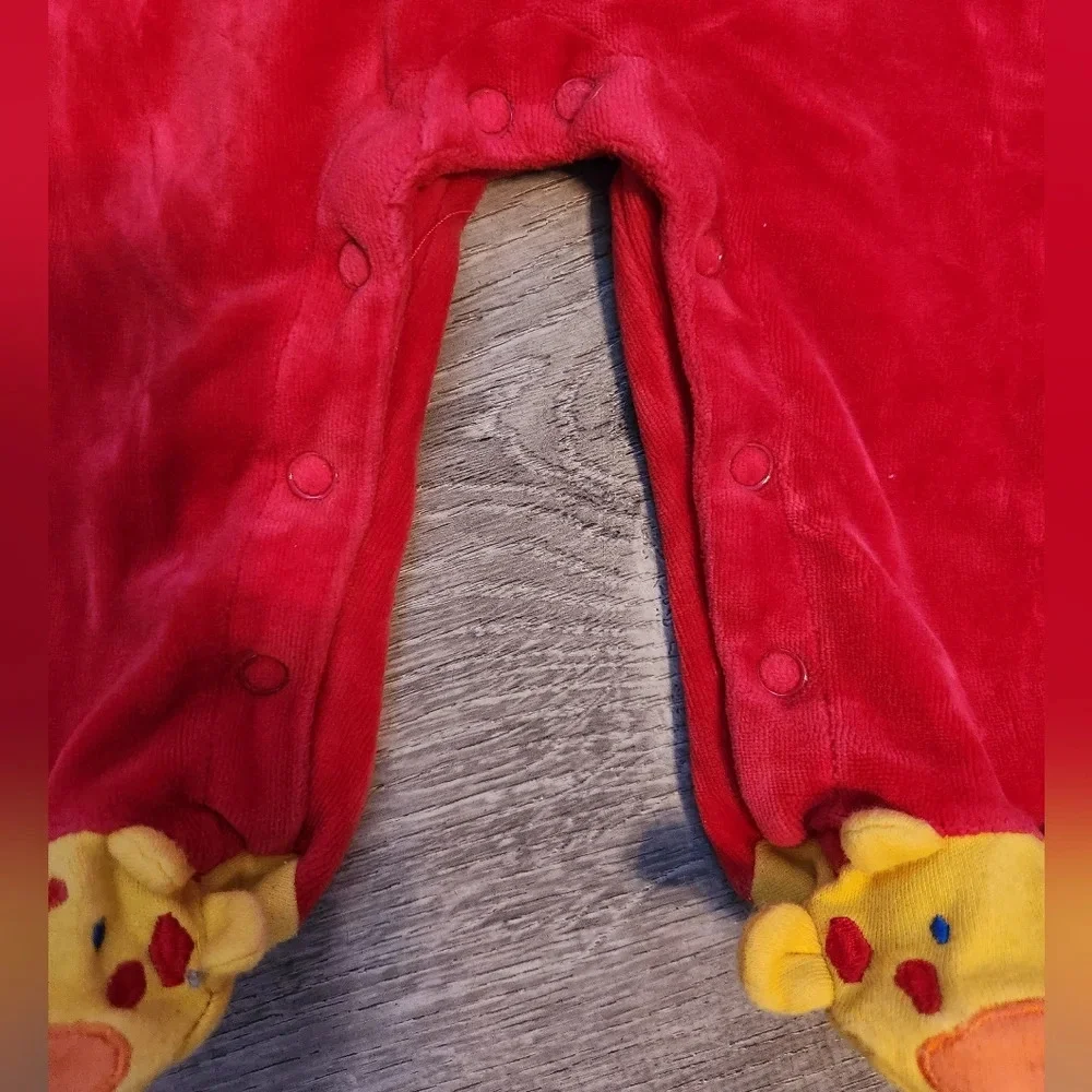 Vintage Velour Children's Giraffe Jumper Overalls 3 Months